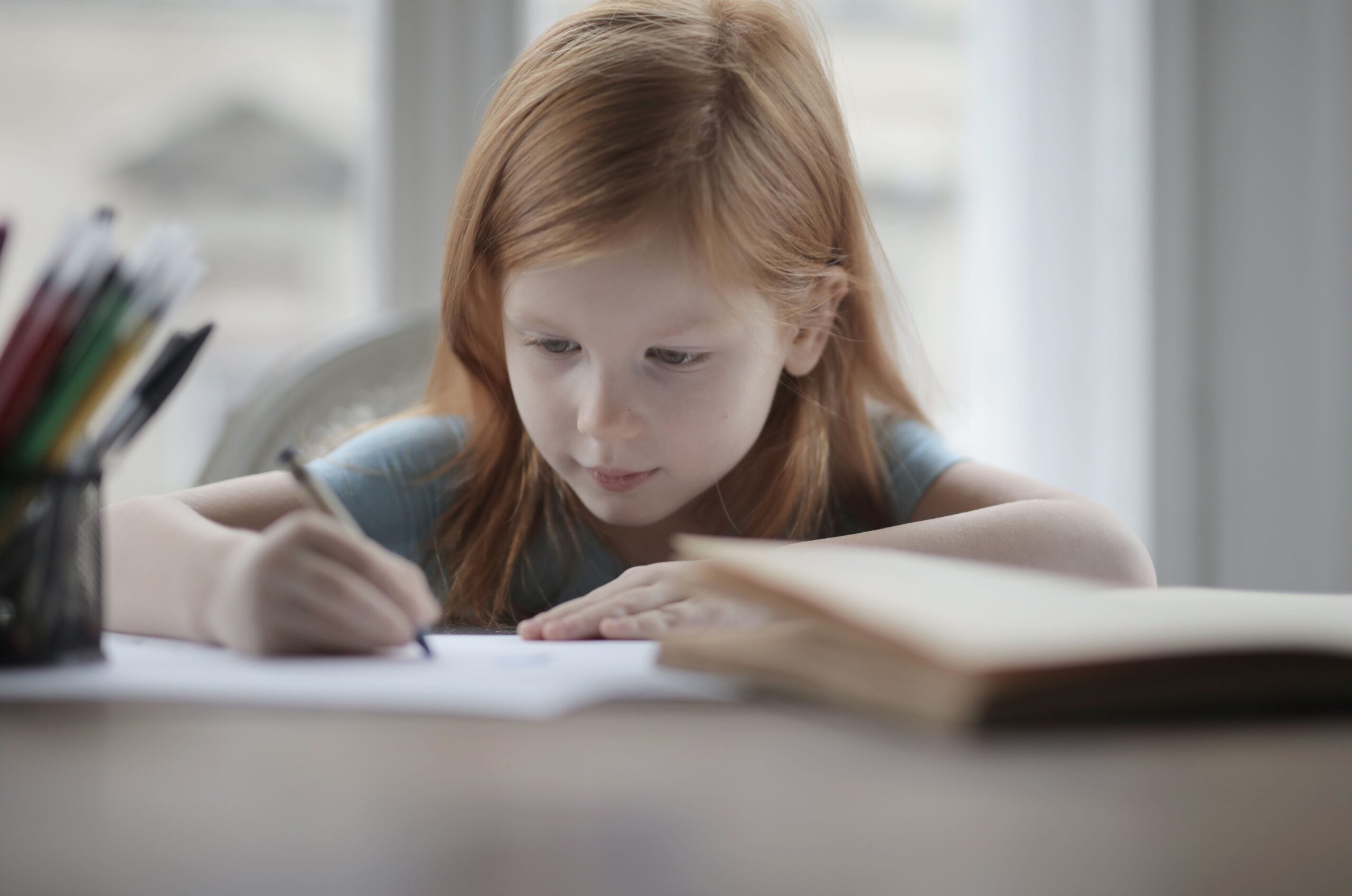 Child doing schoolwork